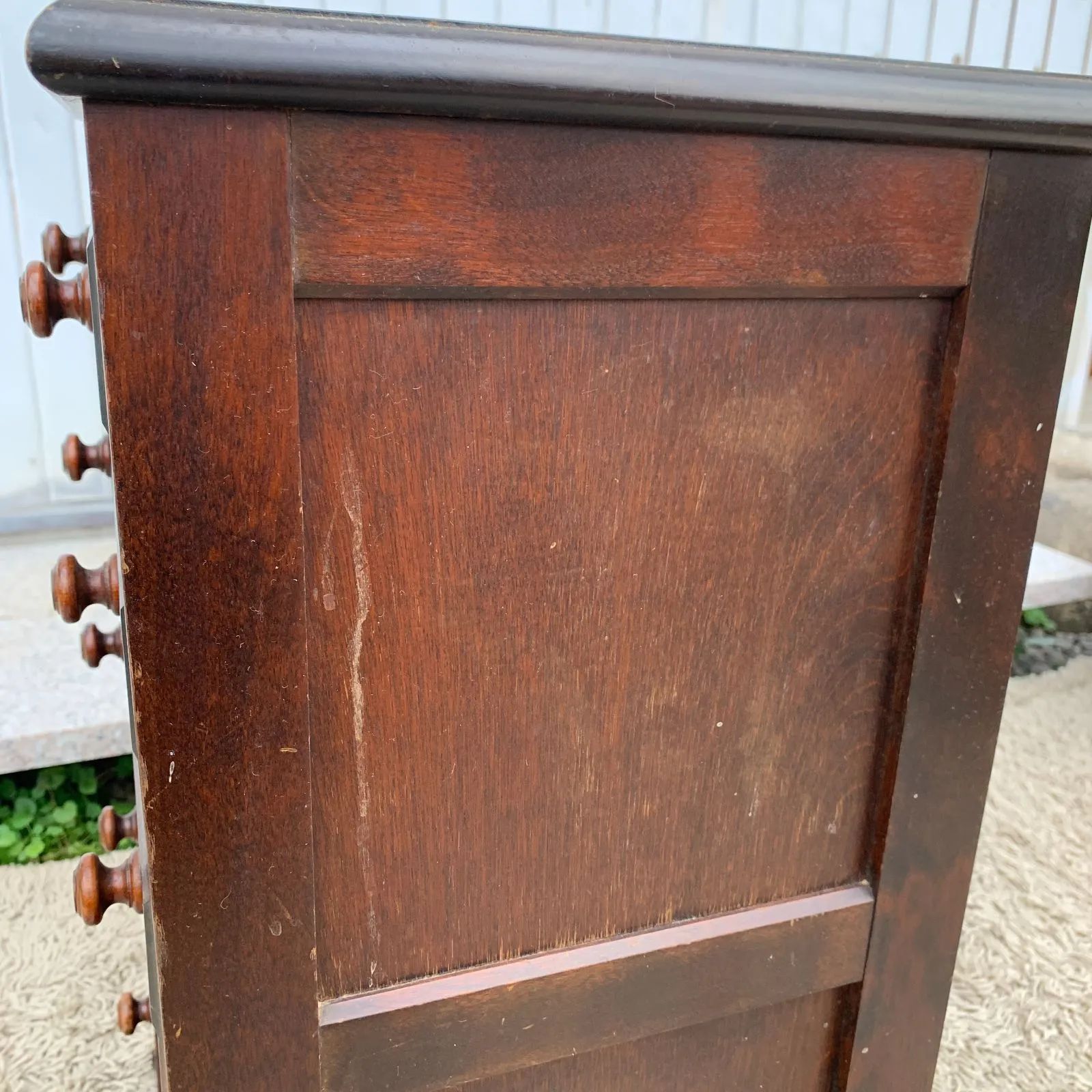 北海道民芸家具 チェスト 5段 樺材 和モダン 収納家具 小引き出し 焼印