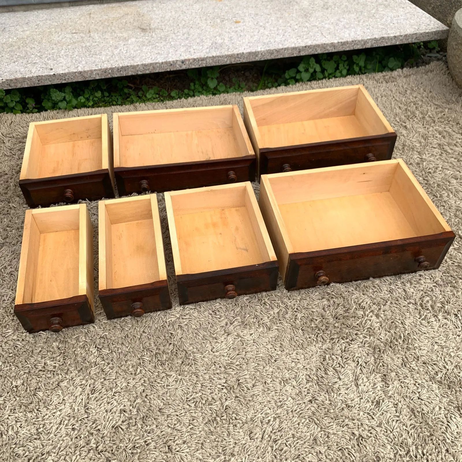 北海道民芸家具 チェスト 5段 樺材 和モダン 収納家具 小引き出し 焼印