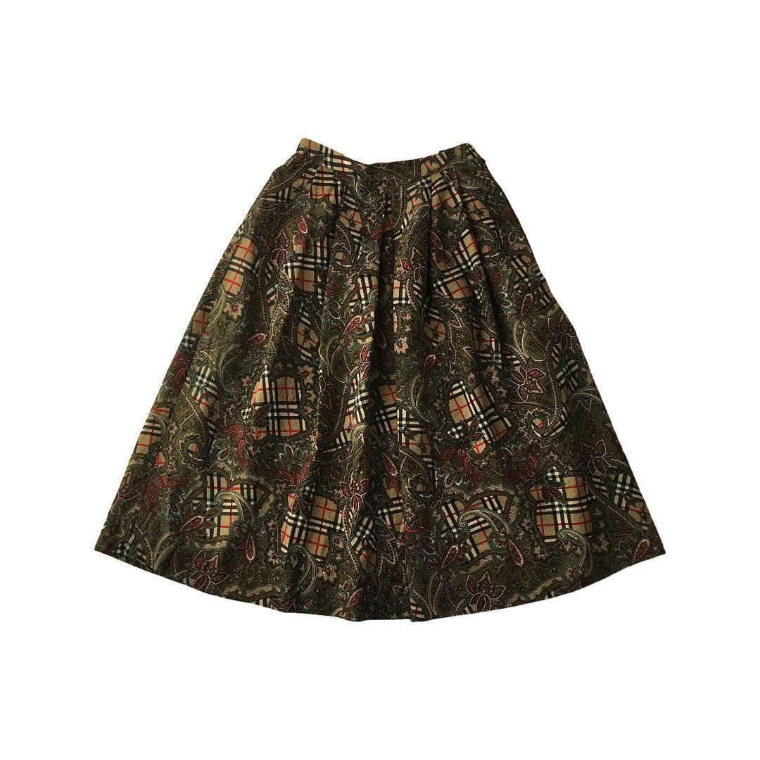 old BURBERRYS ヴィンテージスカート 総柄ペイズリー ノバチェック