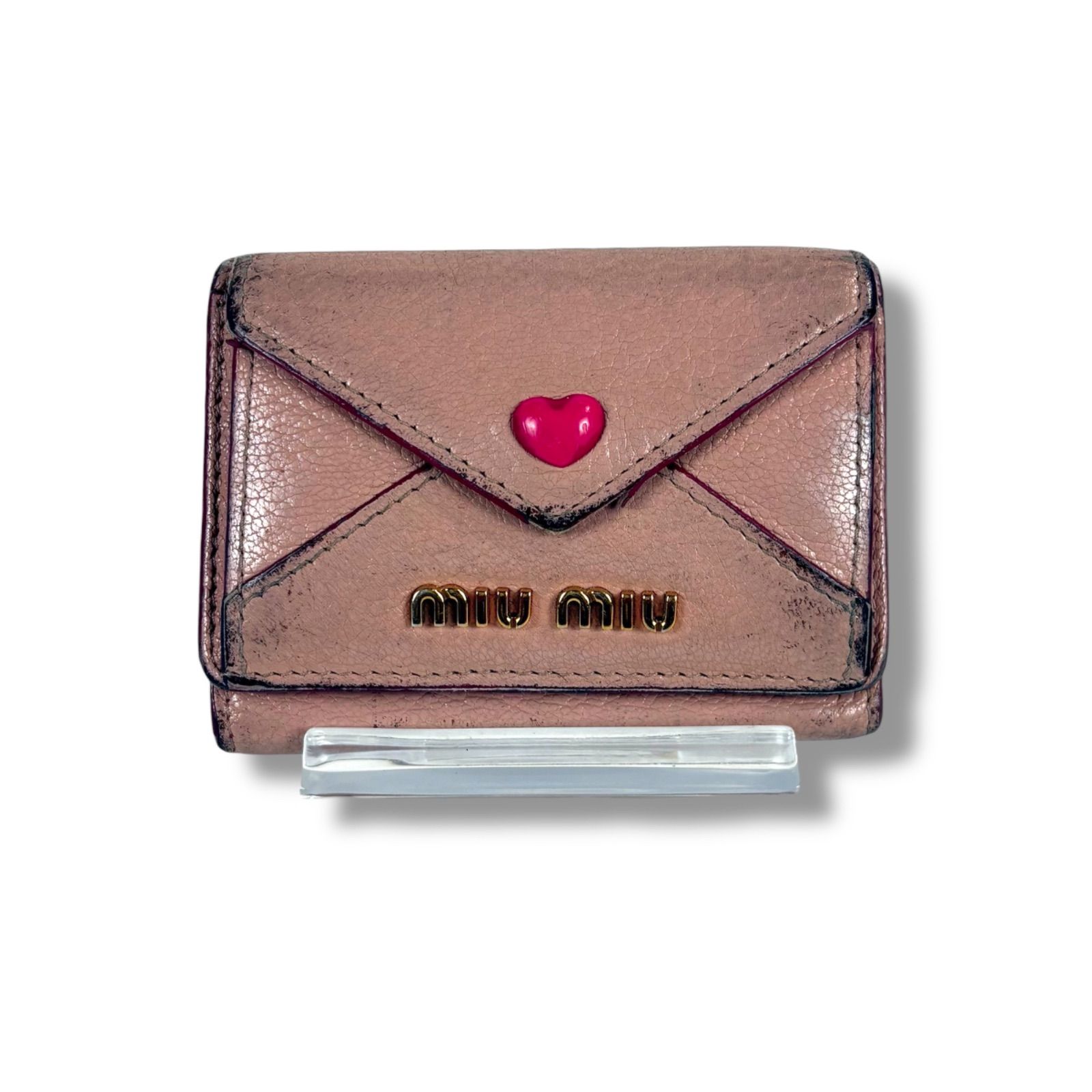 ミュウミュウ MIUMIU マドラスレザー ラブレター コンパクトウォレット