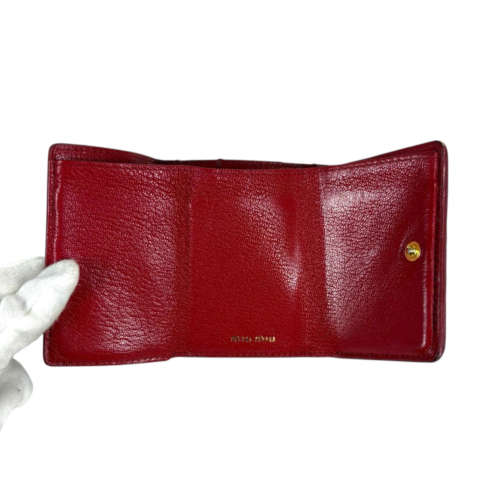 ミュウミュウ MIUMIU マドラスレザー ラブレター コンパクトウォレット