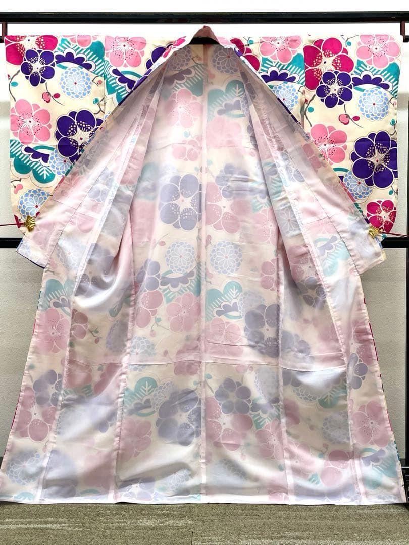 2尺袖 ポリエステル着物 紋意匠 袴用 2尺袖 ポリエステル着物 紋意匠