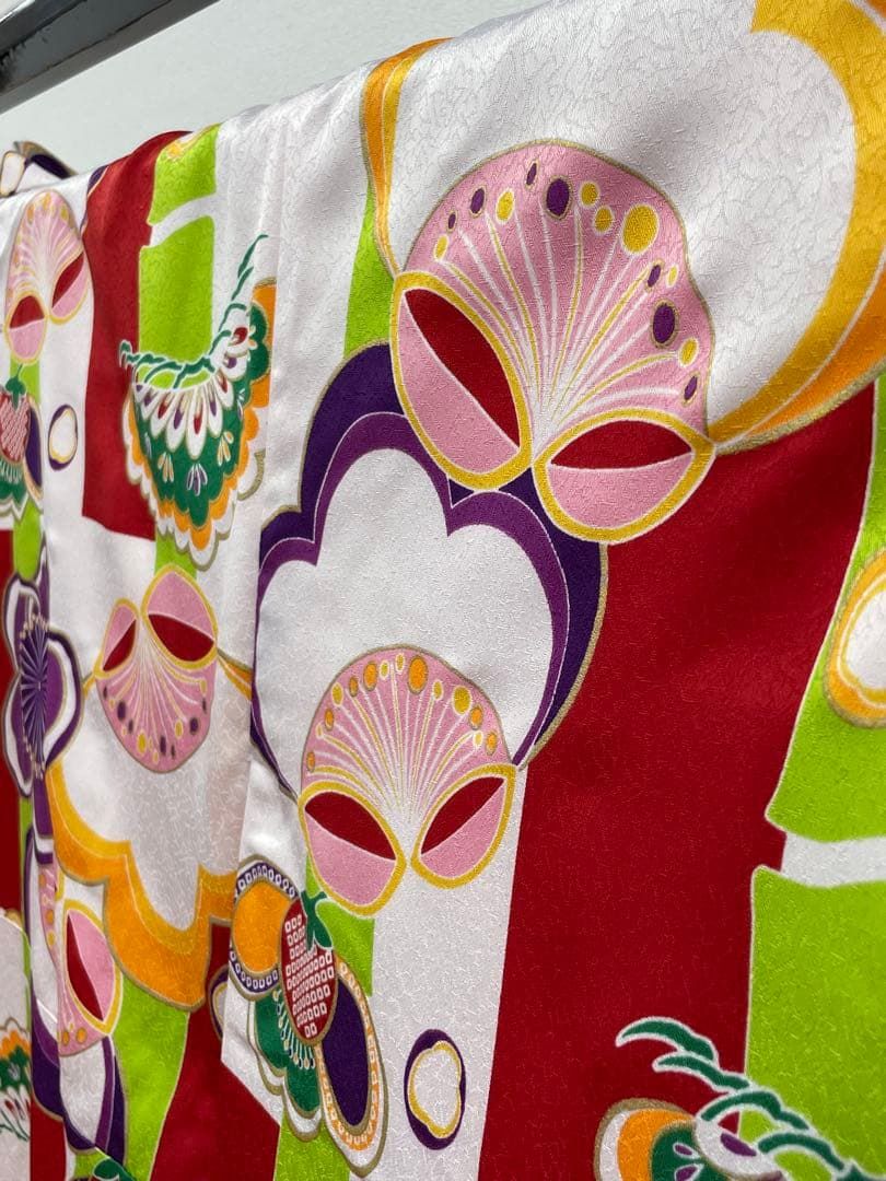 二尺袖 ポリエステル着物 金彩 紋意匠 松竹梅 袴向き MOP 533