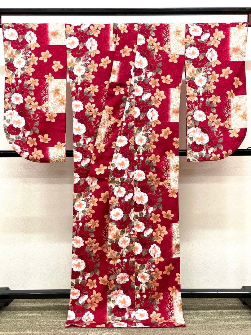 二尺袖 ポリエステル着物 金彩 紋意匠 桜 袴向き MOP531 - メルカリ