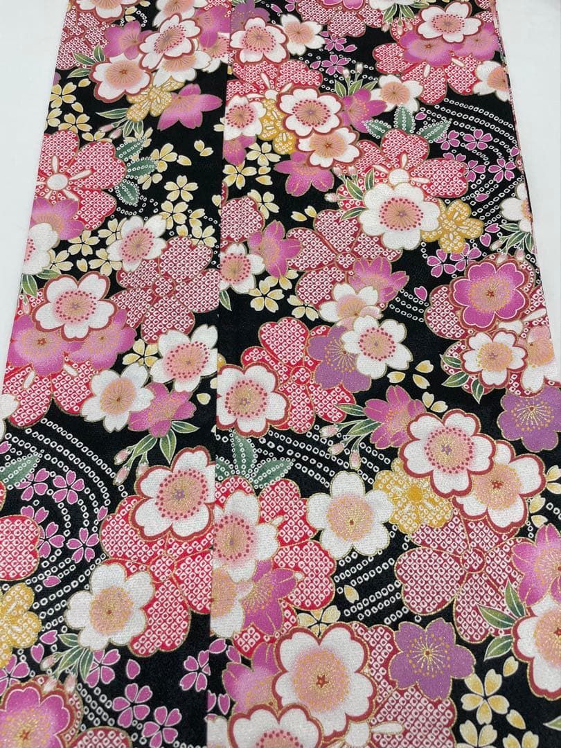 二尺袖 ポリエステル着物 金彩 銀通し 紋意匠 桜尽くし 袴向き MOP532