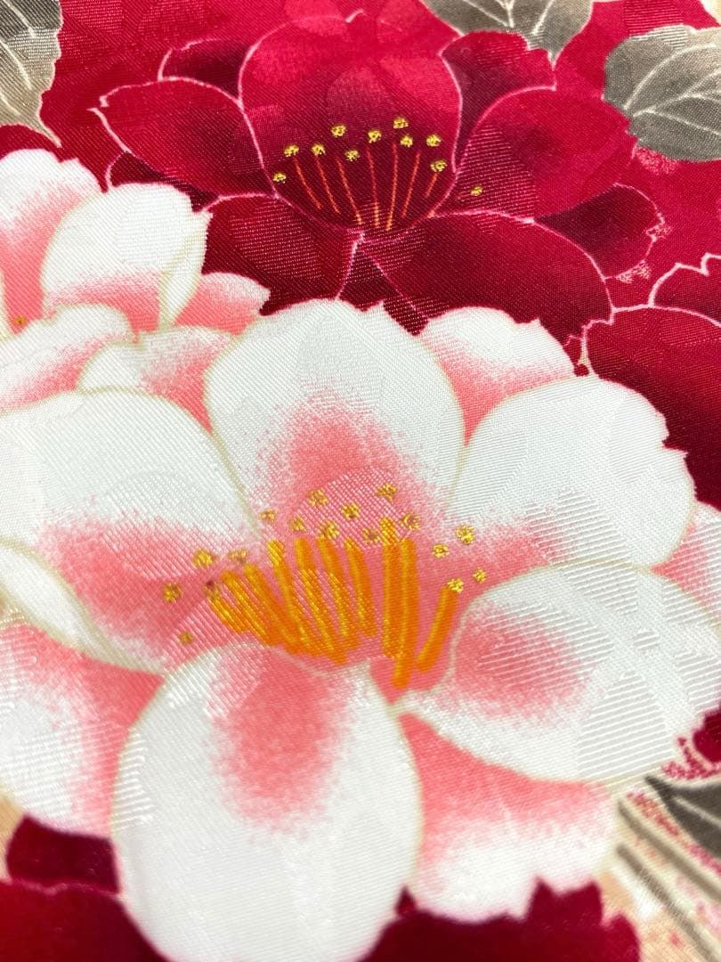 二尺袖 ポリエステル着物 金彩 紋意匠 桜 袴向き MOP531 - メルカリ