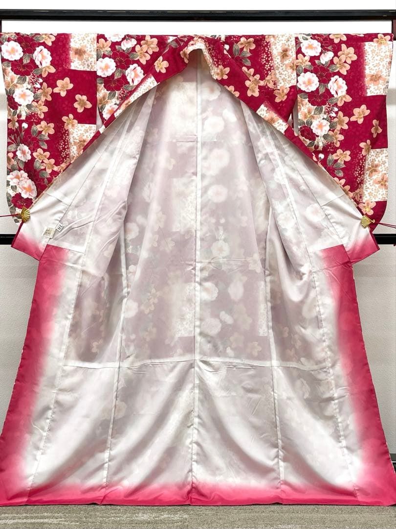 二尺袖 ポリエステル着物 金彩 紋意匠 桜 袴向き MOP531 - メルカリ