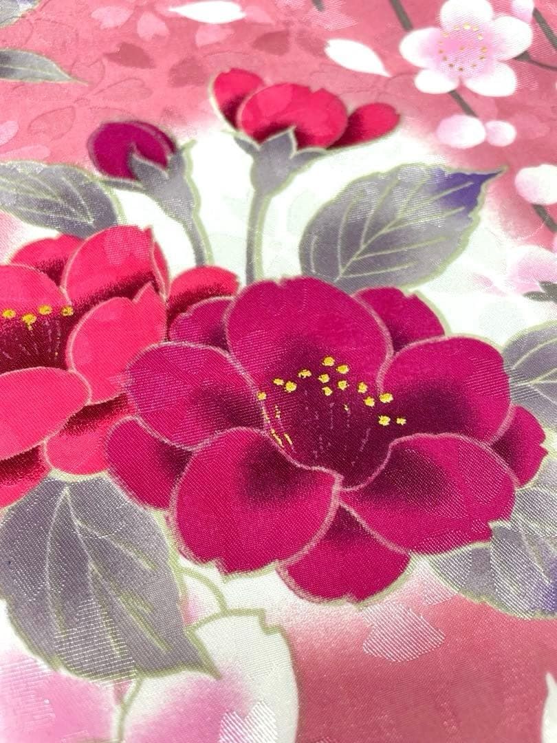 二尺袖 ポリエステル着物 金彩 紋意匠 桜 袴向き MOP530 【公式通販】