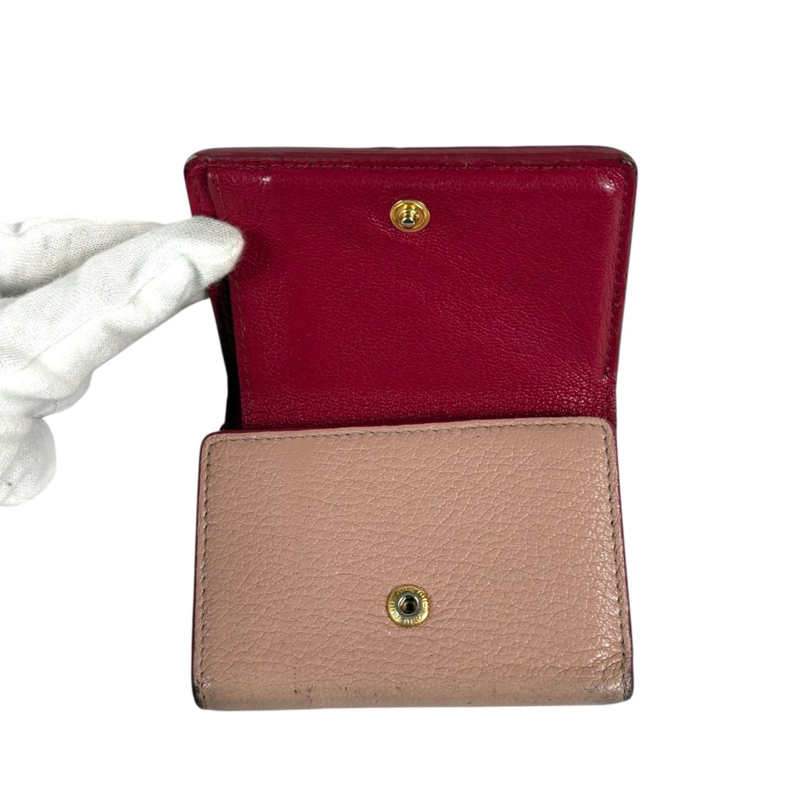 ミュウミュウ MIUMIU マドラスレザー ラブレター コンパクトウォレット