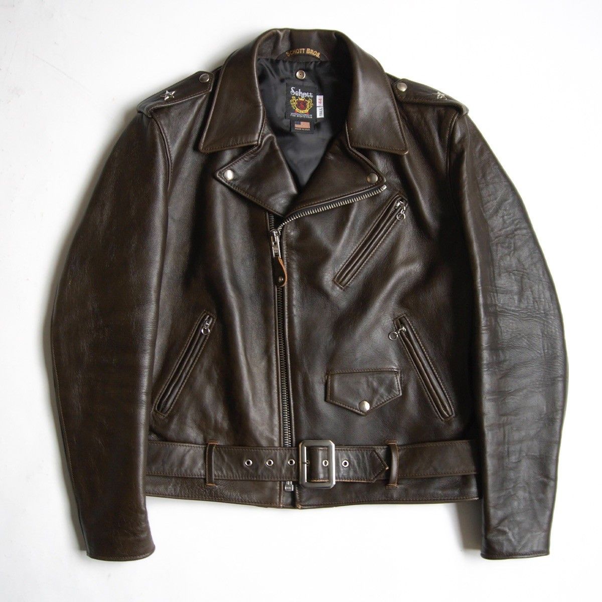 美品/ビッグサイズ】SCHOTT【217US/ラムレザー ワンスター ダブル 
