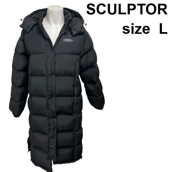 □ スカルプター SCULPTOR ベンチコート ダウンジャケット 黒 L メンズ