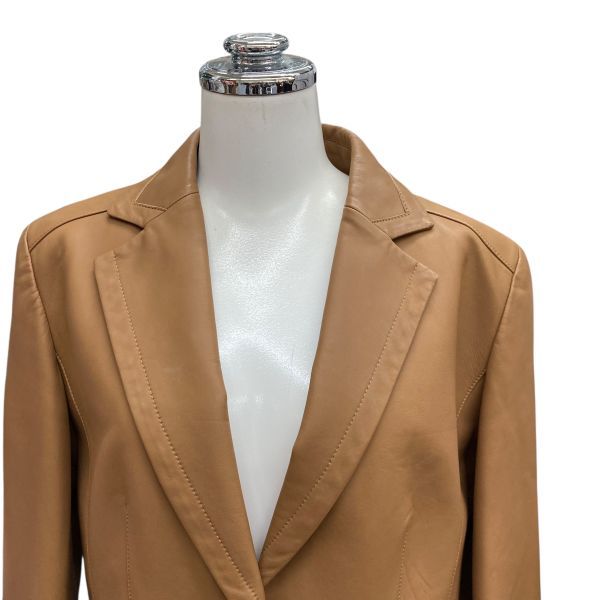 背面肩辺りに2ヶ所キズがあります ダックス Daks ジャケット レザージャケット ブラウン ラムレザー 40 M～L レディース B 5 Y 043