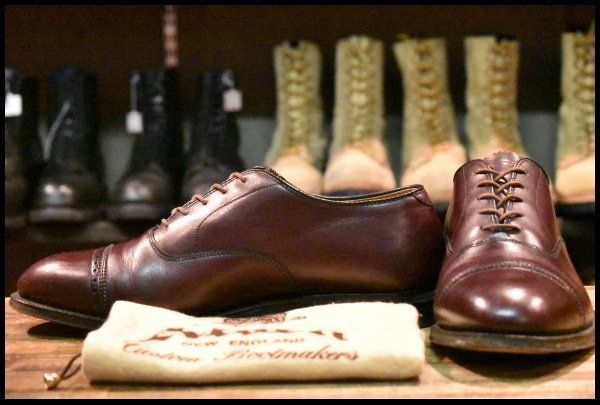 7.5 E ALDEN オールデン 905 ストレートチップバルオックスフォード キャップトゥ バーガンディ 短靴 ブーツ FK 367