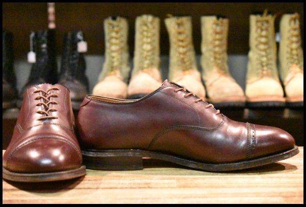 7 5 E ALDEN オールデン 905 ストレートチップバルオックスフォード キャップトゥ バーガンディ 短靴 ブーツ FK 367