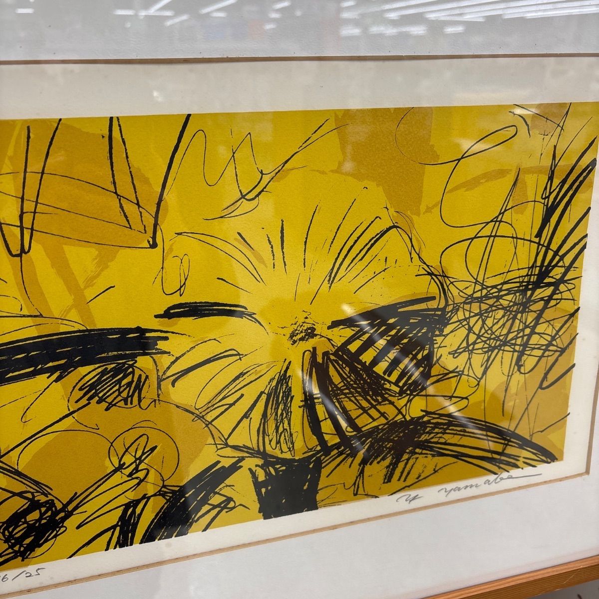 抽象アート｜イエローコンポジション｜額装 絵画」 - メルカリ