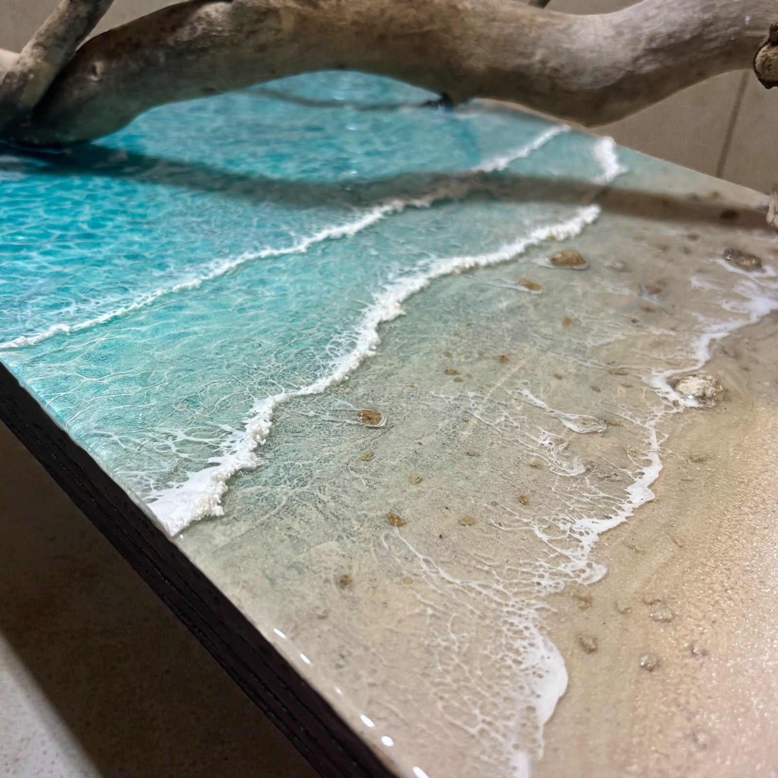  <厚盛りボード 60 cm特大ボード> 超立体 の海 レジンアートボード 美ら海 オーシャンアート N 731 立体 オブジェ アート 写真