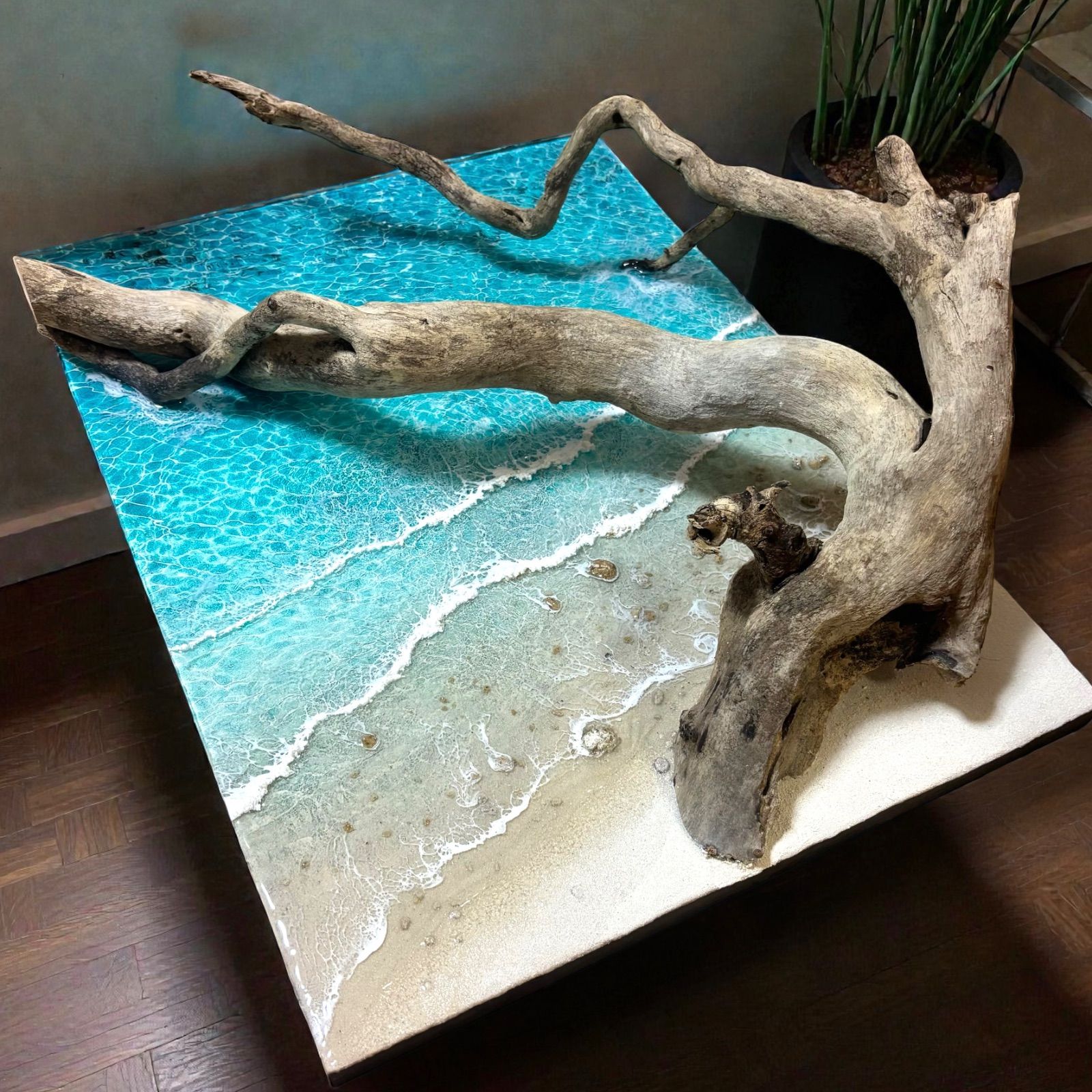 厚盛りボード 60 cm特大ボード 超立体 の海 レジンアートボード 美ら海 オーシャンアート N 731