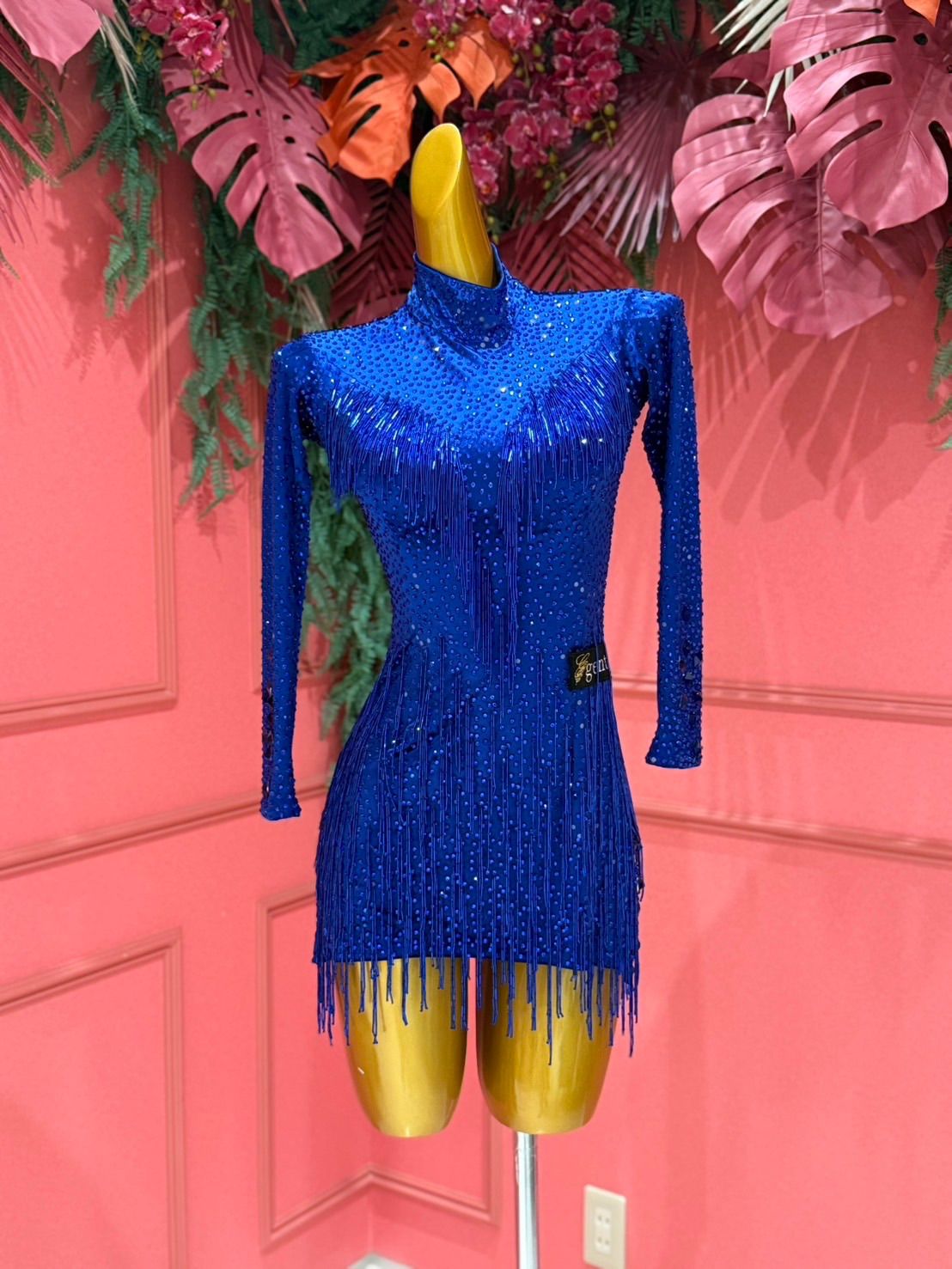 社交ダンス gentil ジャンティ ブルー ラテンドレス サイズXS