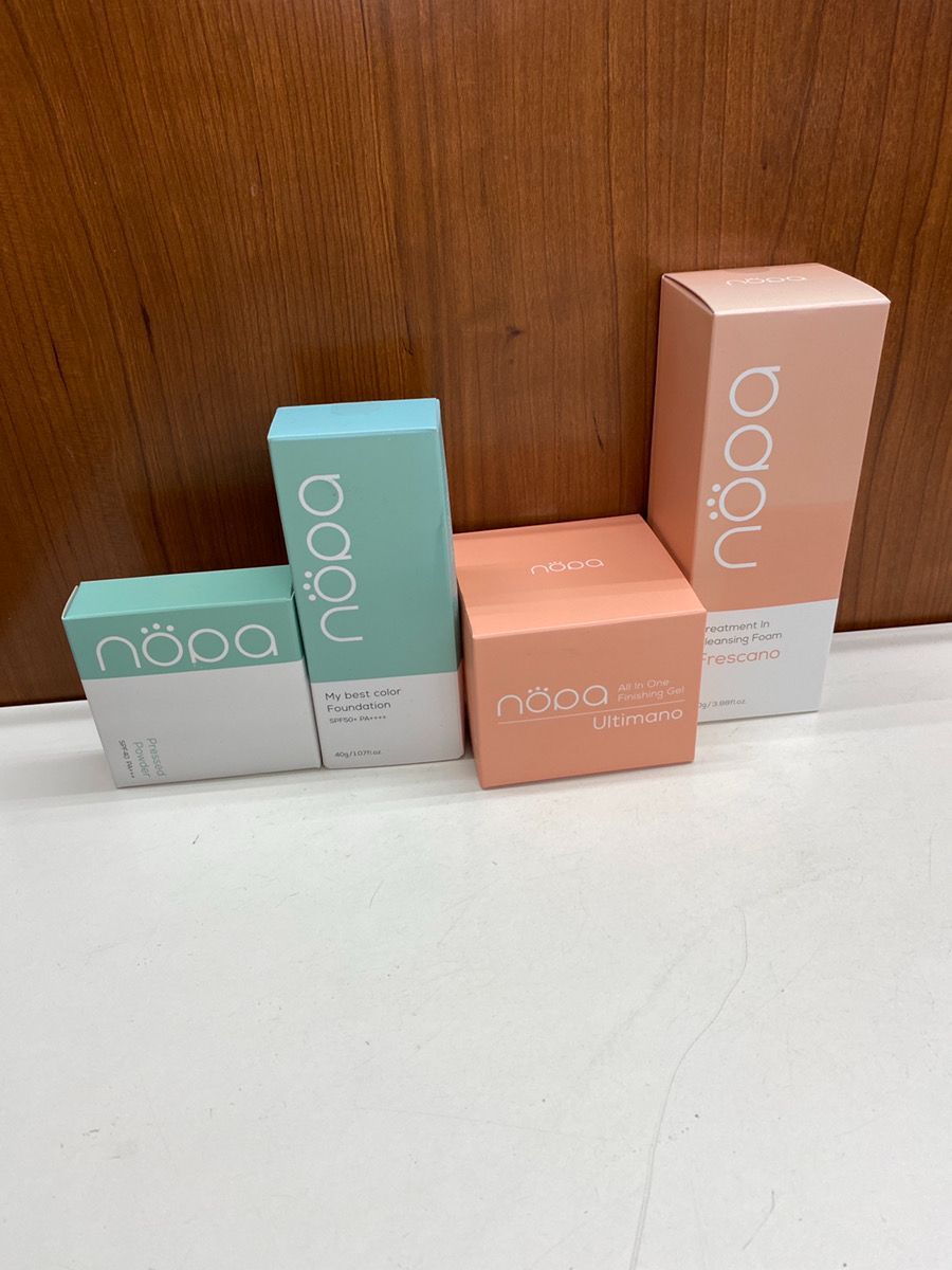 nopa フィニッシングゲル クレンジングフォーム ファンデーション プレストパウダー 4点セット