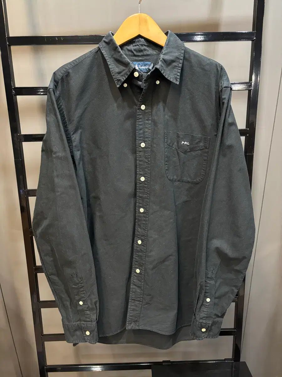 ポロ ワンポケット オックスフォード シャツ ブラック ONE 4 9