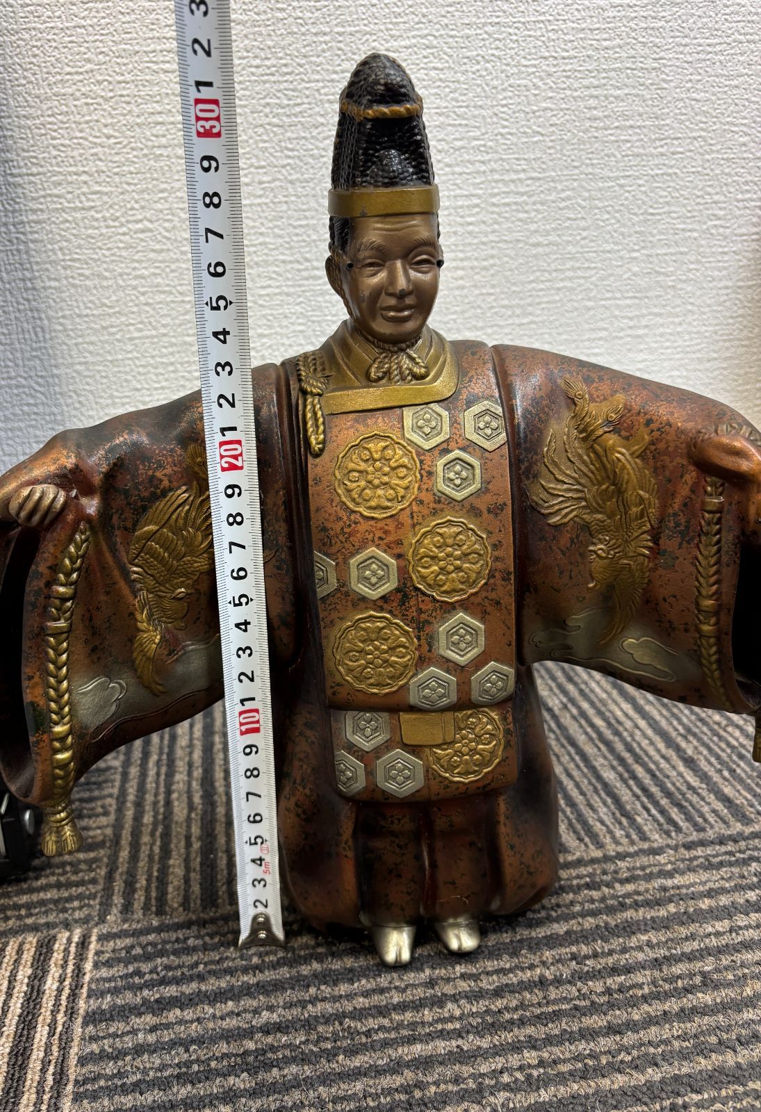 D【中古】金属工芸 美術置物 翁舞 能楽 能面人形 吉祥 縁起置物 - メルカリ