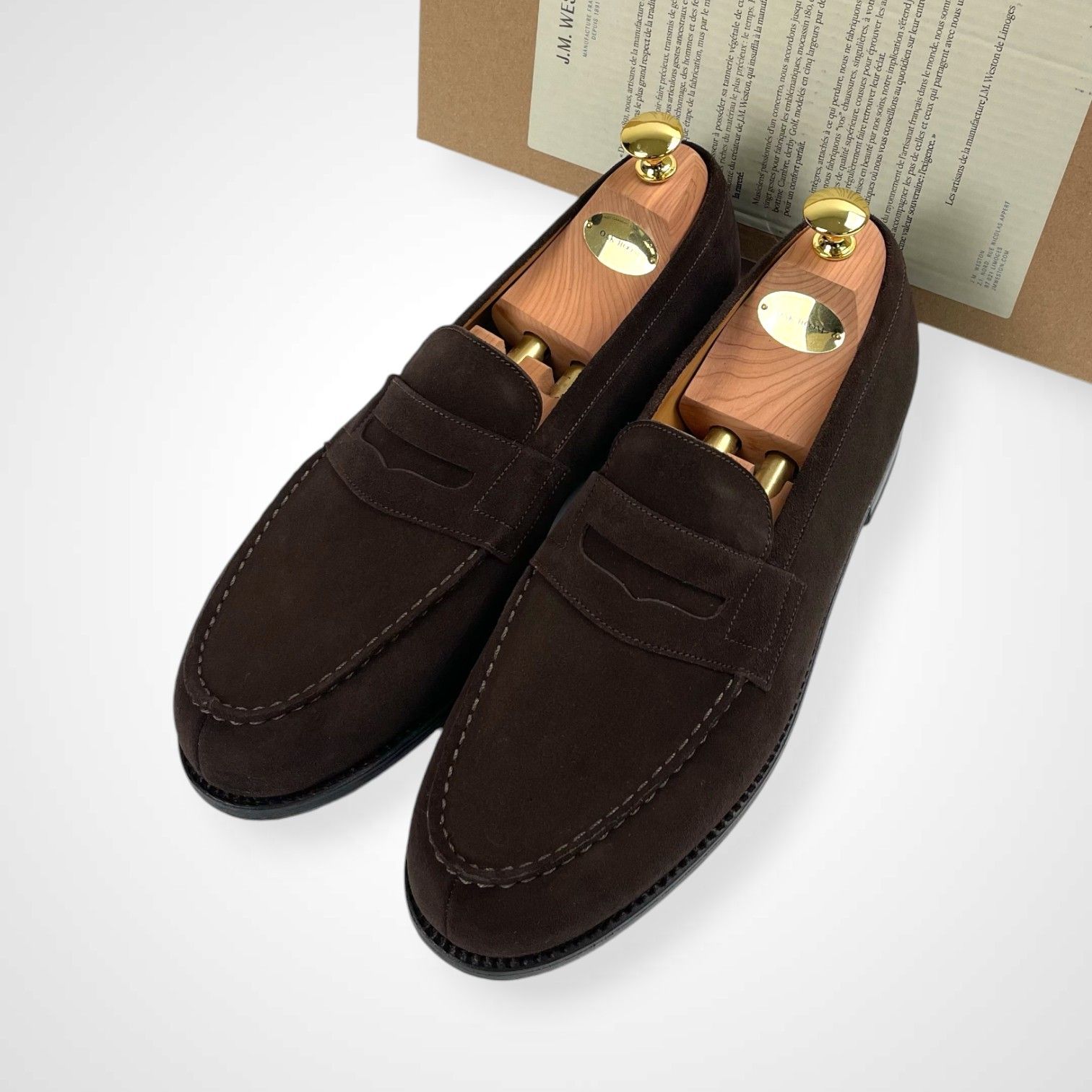 J.M.WESTON ジェイエムウエストン | 180シグネチャースウェードローファー OAK ROOMシューツリー付 参考定価 142 000 tax SIZE 7|D 27 cm程度