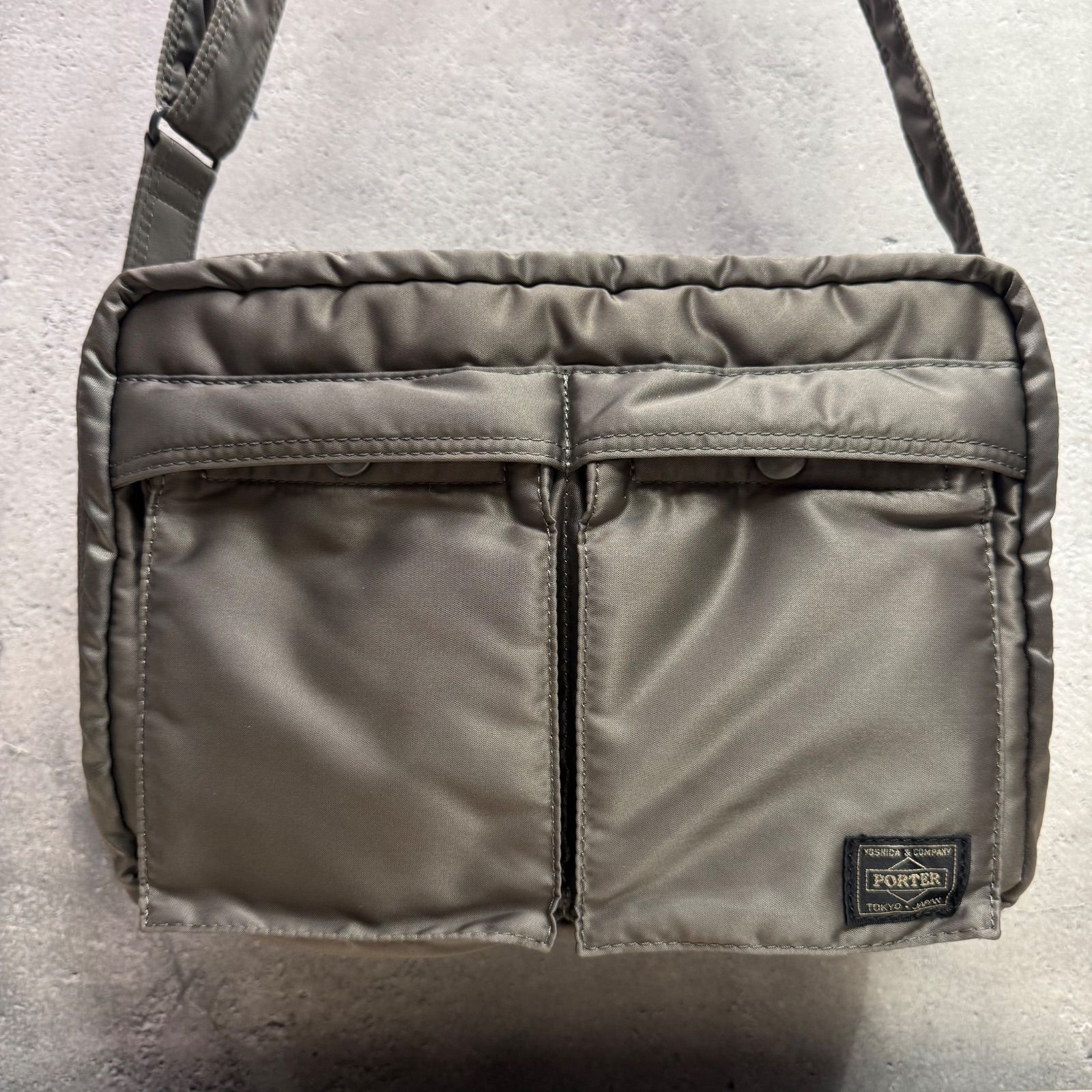 ✨PORTER TANKER シルバーグレー ショルダーバッグ 2ポケット 美品 