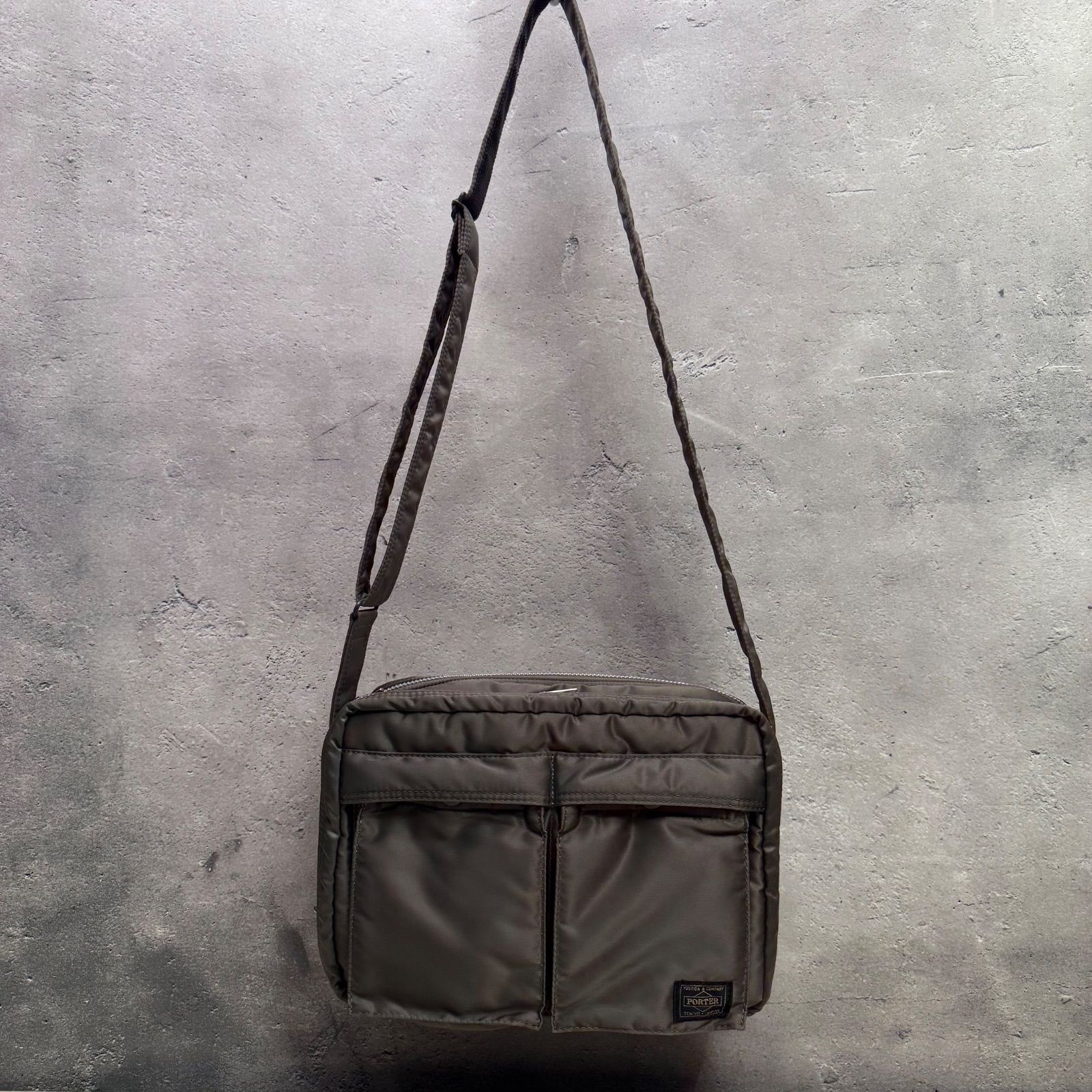 ✨PORTER TANKER シルバーグレー ショルダーバッグ 2ポケット 美品 