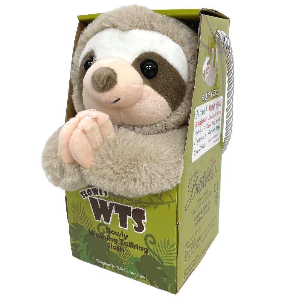 BESTEVER】 電池で動くぬいぐるみ 購入 喋る 歩く マネする ウォーキングトーキングスロース ナマケモノ 49079 [ナマケモノ]