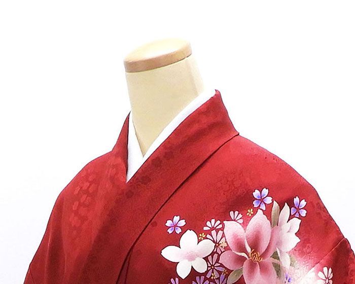 振袖 正絹 花 身丈158.5cm 裄丈64cm リサイクル 着物 フォーマル 成人