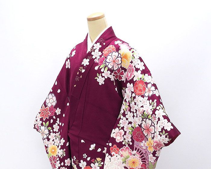  振袖 正絹 雪輪 四季花 身丈169 cm 裄丈68 リサイクル 着物 フォーマル 成人式 e 4132 振袖 着物