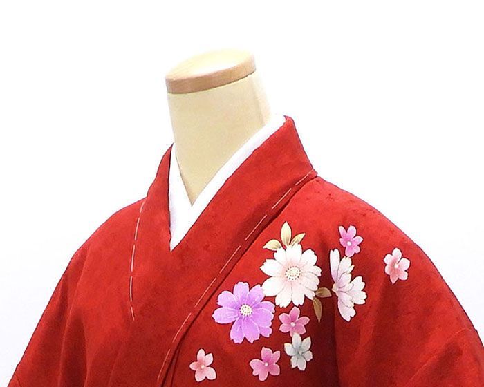  振袖 ♥ 正絹 花 身丈171 cm 裄丈64 未着用 着物 フォーマル 成人式 e 4130 振袖 着物