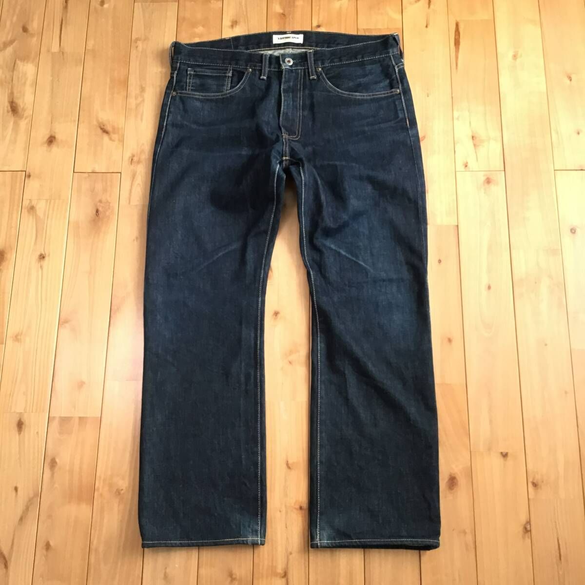 BAPESTA 刺繍 デニム パンツ Mサイズ a bathing ape star BAPE sta