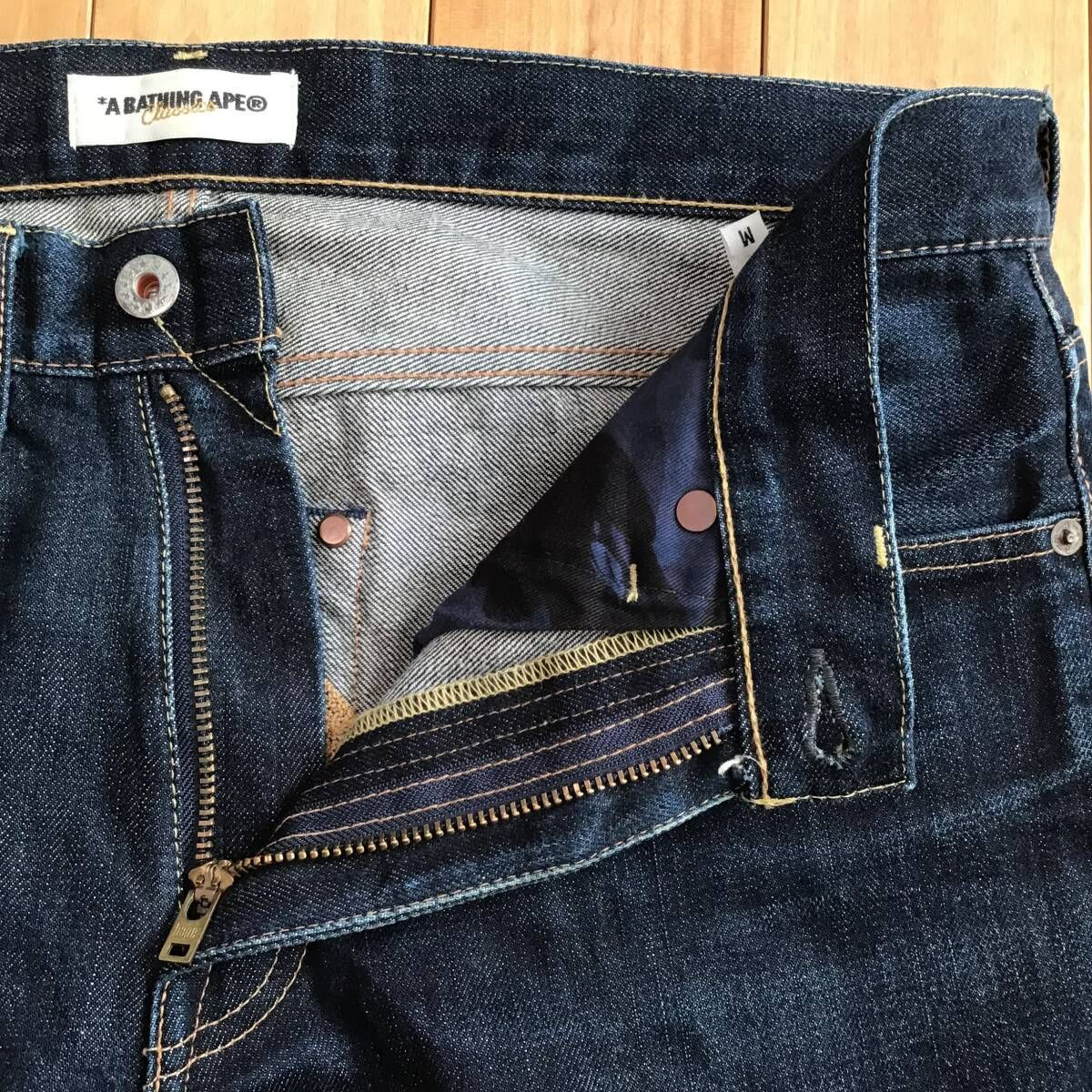 BAPESTA 刺繍 デニム パンツ Mサイズ a bathing ape star BAPE sta