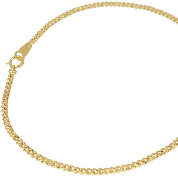 可♪K 18 YG 2面シングル 喜平アンクレット 25 cm 5.0 g A♪ キヘイ 18金 イエローゴールド