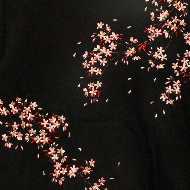 古都古都 ことこと 桜 柄 刺繍 ZIP UP 工場 パーカー （ KTPK-009