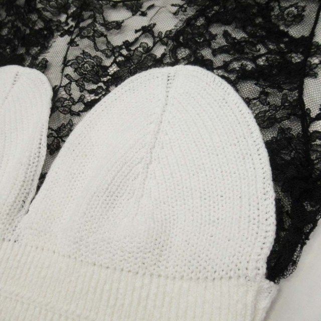 美品 ババコ babaco ニット×レース タンクトップ ビスチェ風 チュール