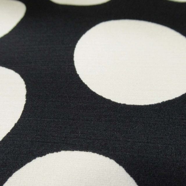  13 ss セリーヌ CELINE by Phoebe Philo フィービー期 ドット ワンピース ハーフスリーブ 水玉 総柄 ドレス カットソー 34 黒 ブラック アイボリー レディース 長袖 七分袖 ひざ丈ワンピース