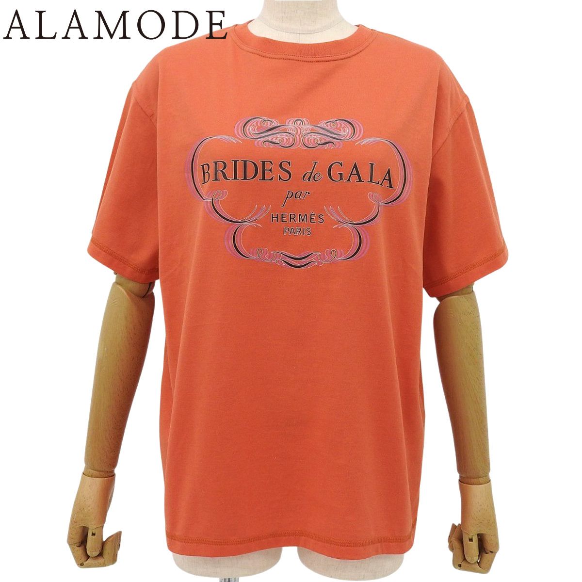 HERMES(エルメス) BRIDES de GALA Tシャツ オレンジ ブラック黒