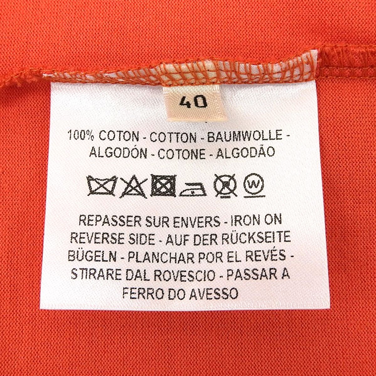 HERMES(エルメス) BRIDES de GALA Tシャツ オレンジ ブラック黒