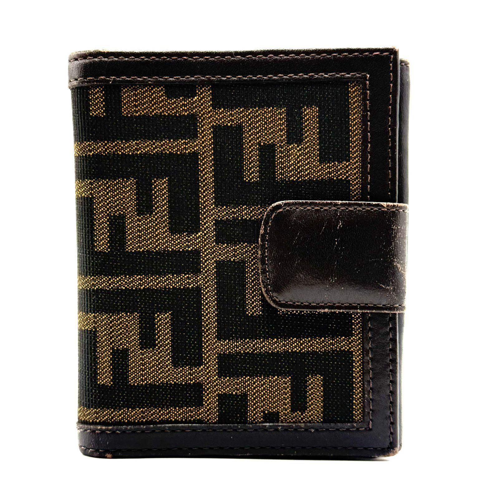 未使用品　箱付き　FENDI フェンディ　折り財布　二つ折り　ズッカ柄　FFロゴ 未使用品箱付きFENDI フェンディ折り財布二つ折りズッカ柄FFロゴ