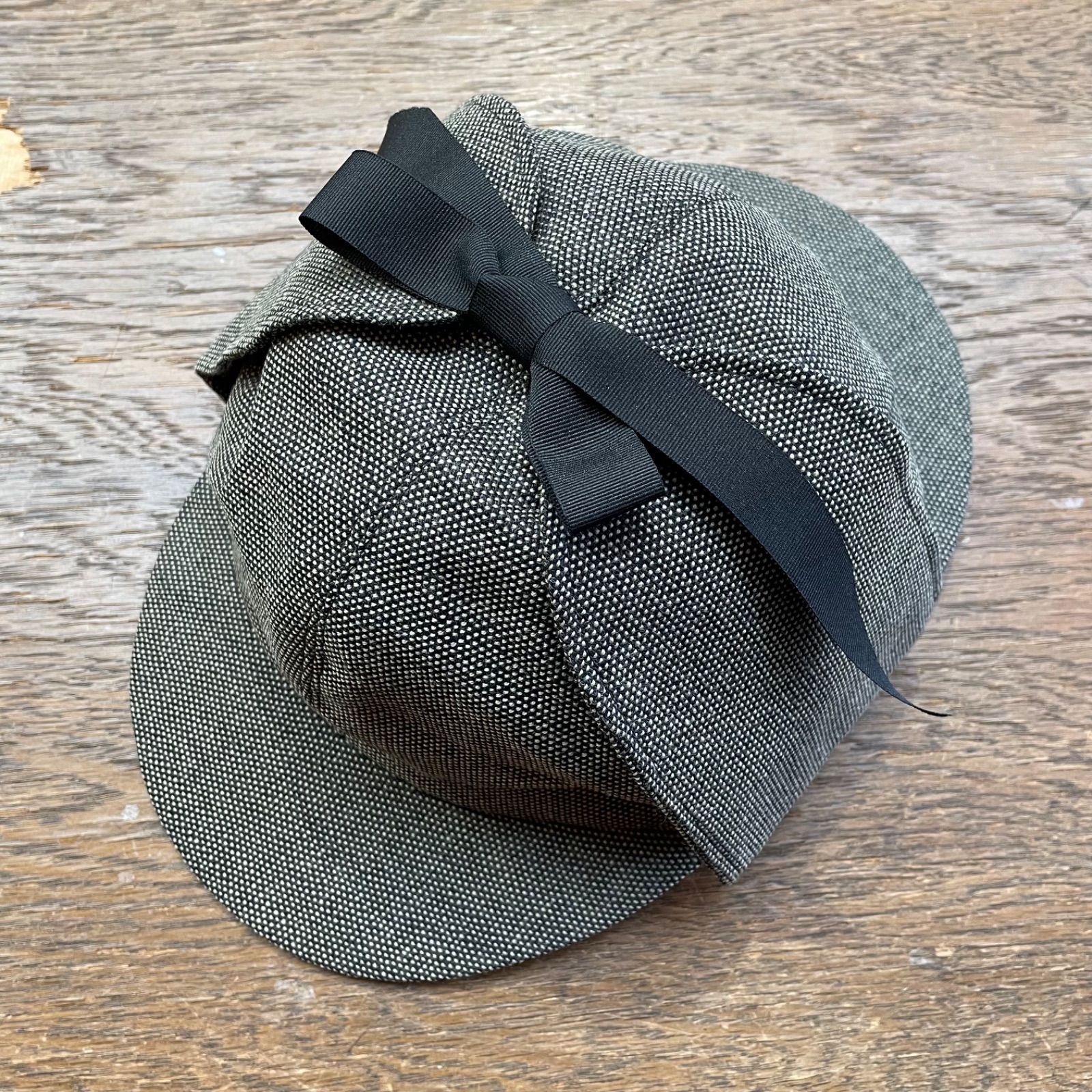 original john DEERSTALKER HAT BLACK BEIGE モッズ レトロ イギリス シャーロックホームズ ディアストーカー ハンチング