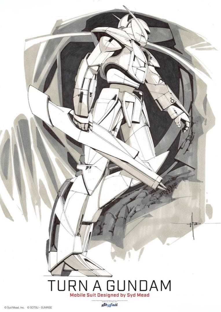 新品未使用】シド・ミード展 B2ポスター ターンエーガンダム(サイド