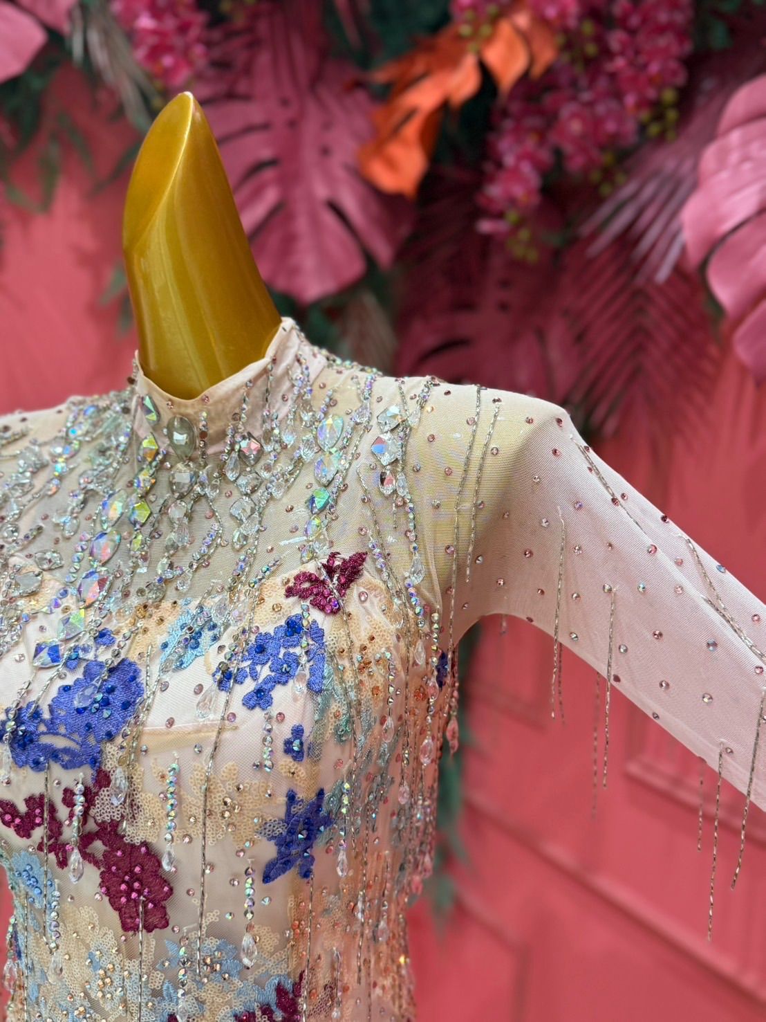 社交ダンス gentil ジャンティ スモーキーピンク サイズM チサキウガ ドレス