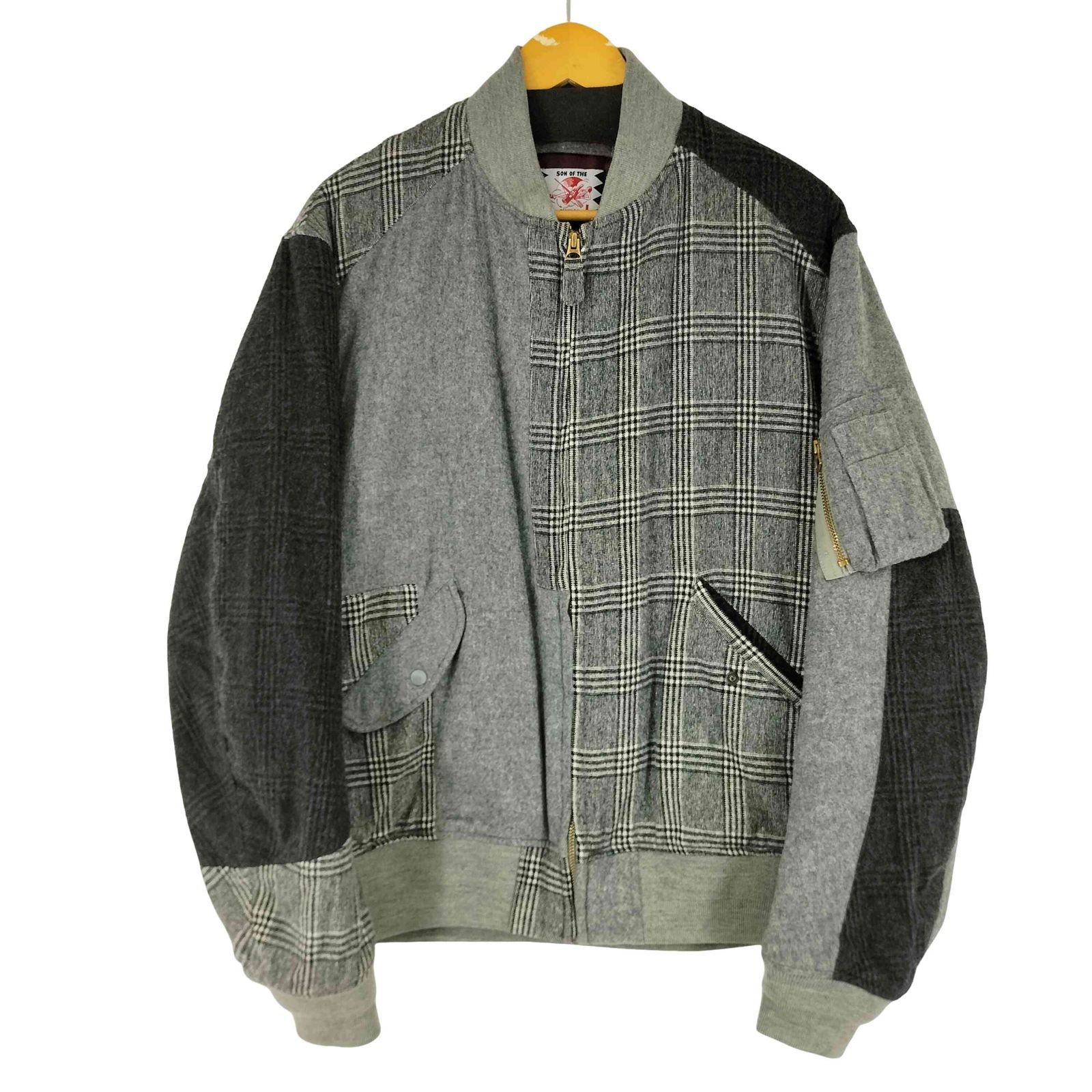 サノバチーズ SON OF THE CHEESE RAM PATCH WORK MA-1 メンズ JPN：L