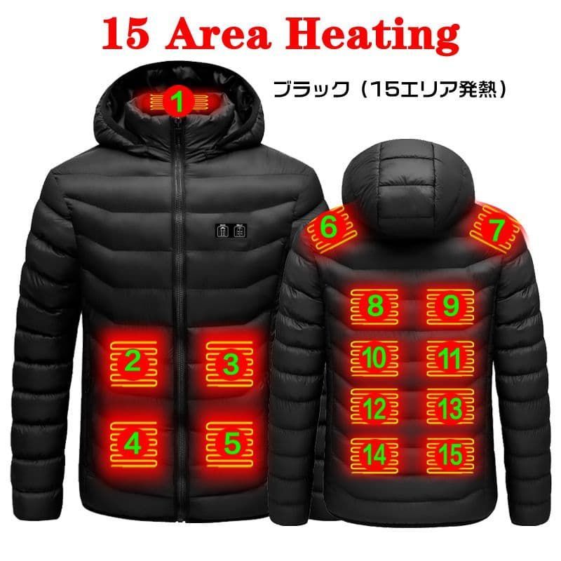 メンズ 電熱ジャケット 未使用 長袖 15/21/23エリア発熱 おしゃれ 3 