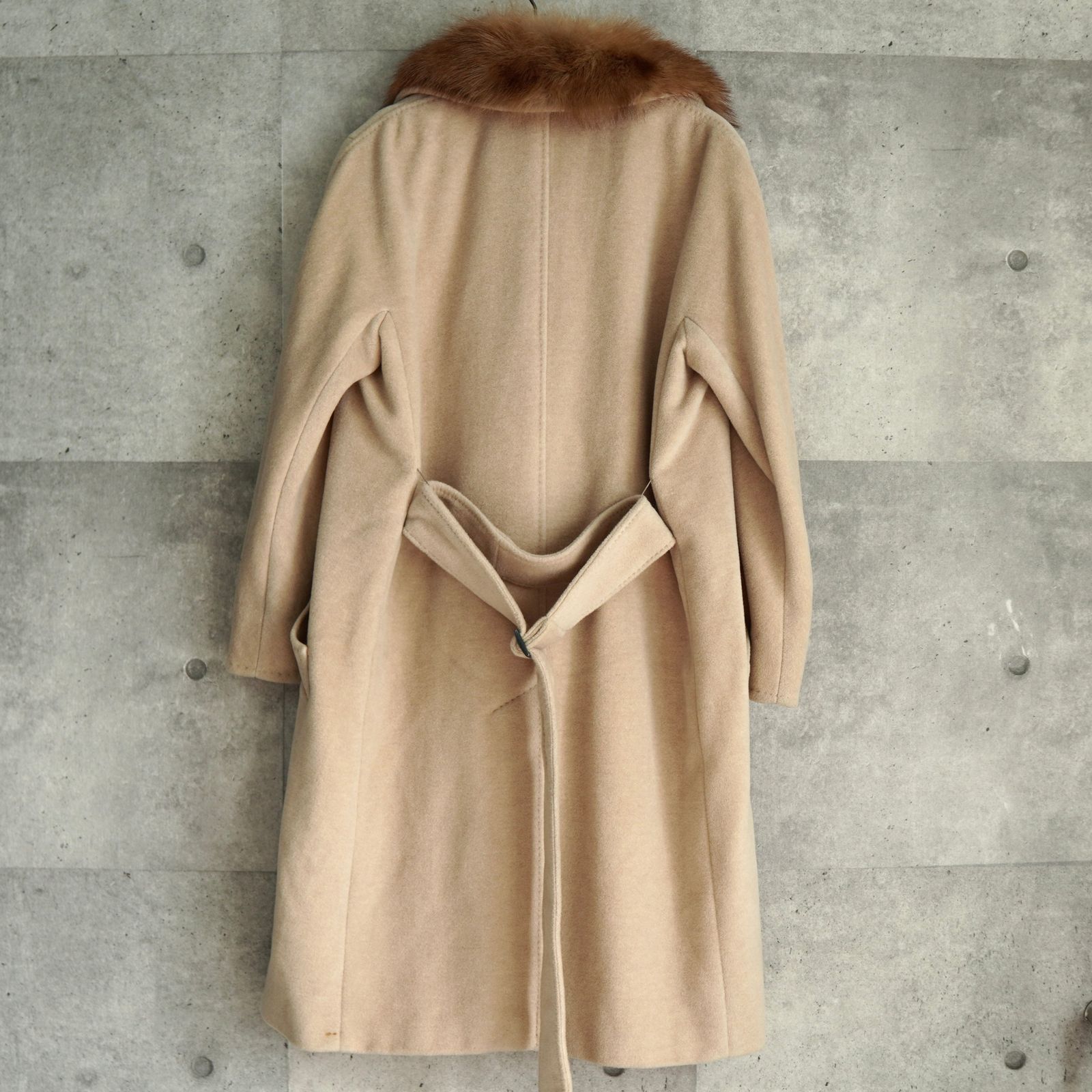 Max Mara ベージュ ロングコート ファー付き マックスマーラ スポーツマックス ファー ロングコート ベージュ