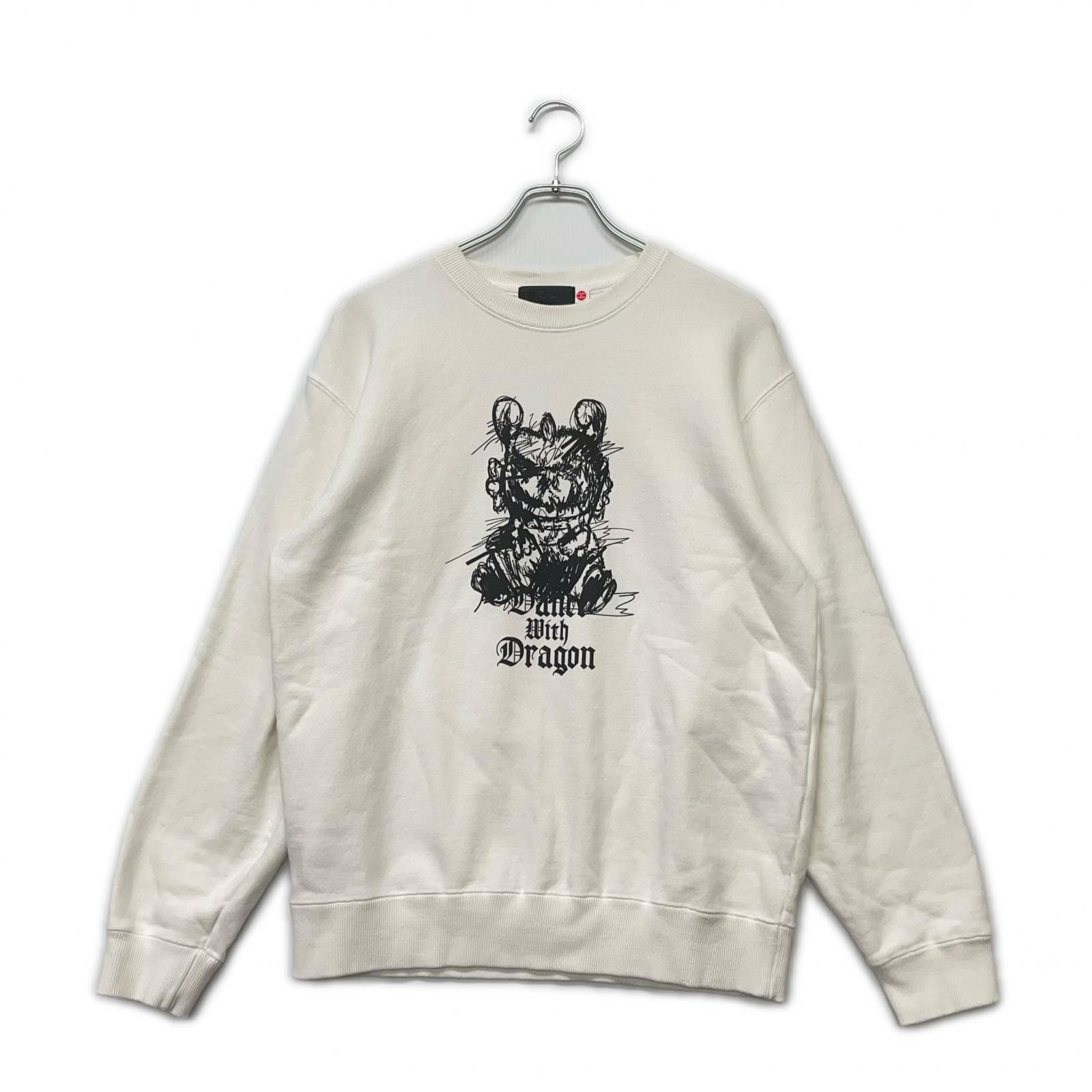 メンズ ダンスウィズドラゴン DANCE WITH DRAGON スウェット 3 L 白 クルーネック ちびドラ 男女兼用モデル