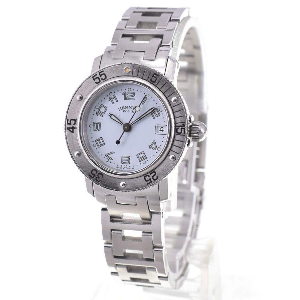 エルメス HERMES CL 5.210 クリッパーダイバー デイト クォーツ レディース C 144097