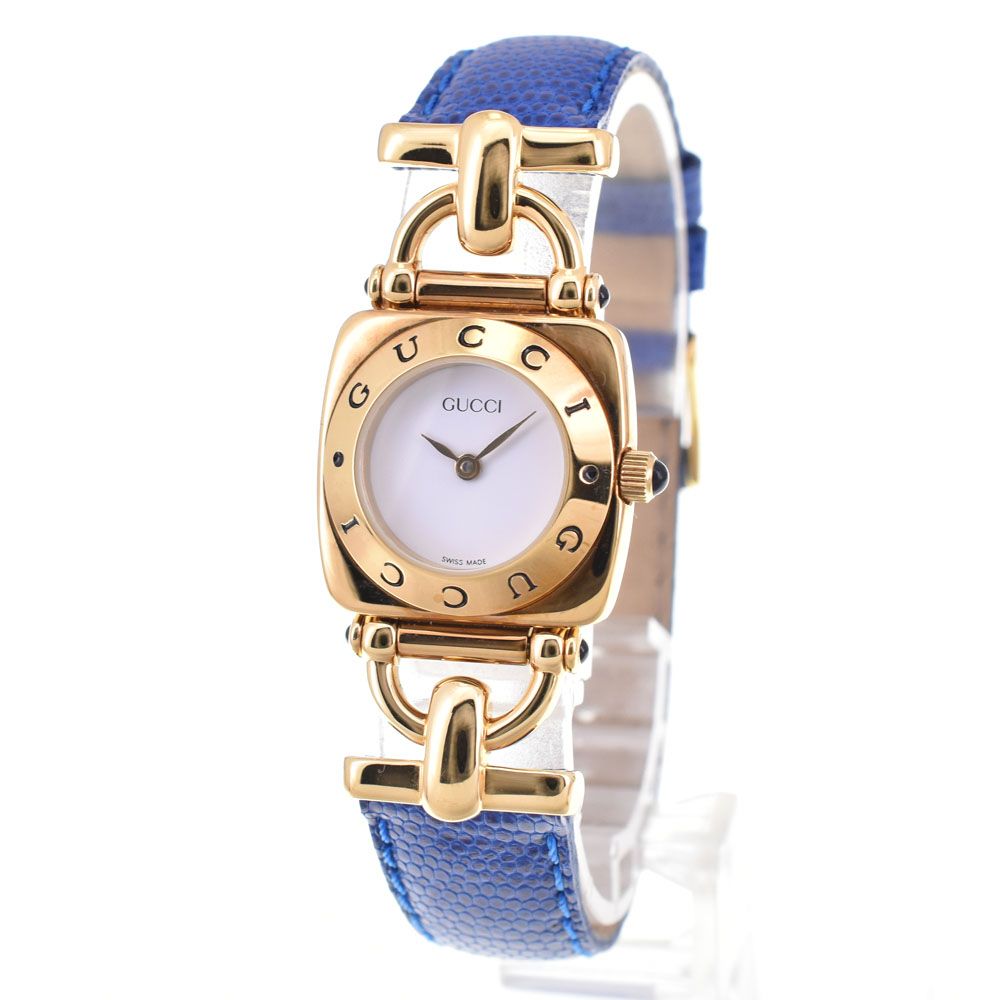 グッチ GUCCI 6300 L ホースビット GP|レザー クォーツ レディース C 144245